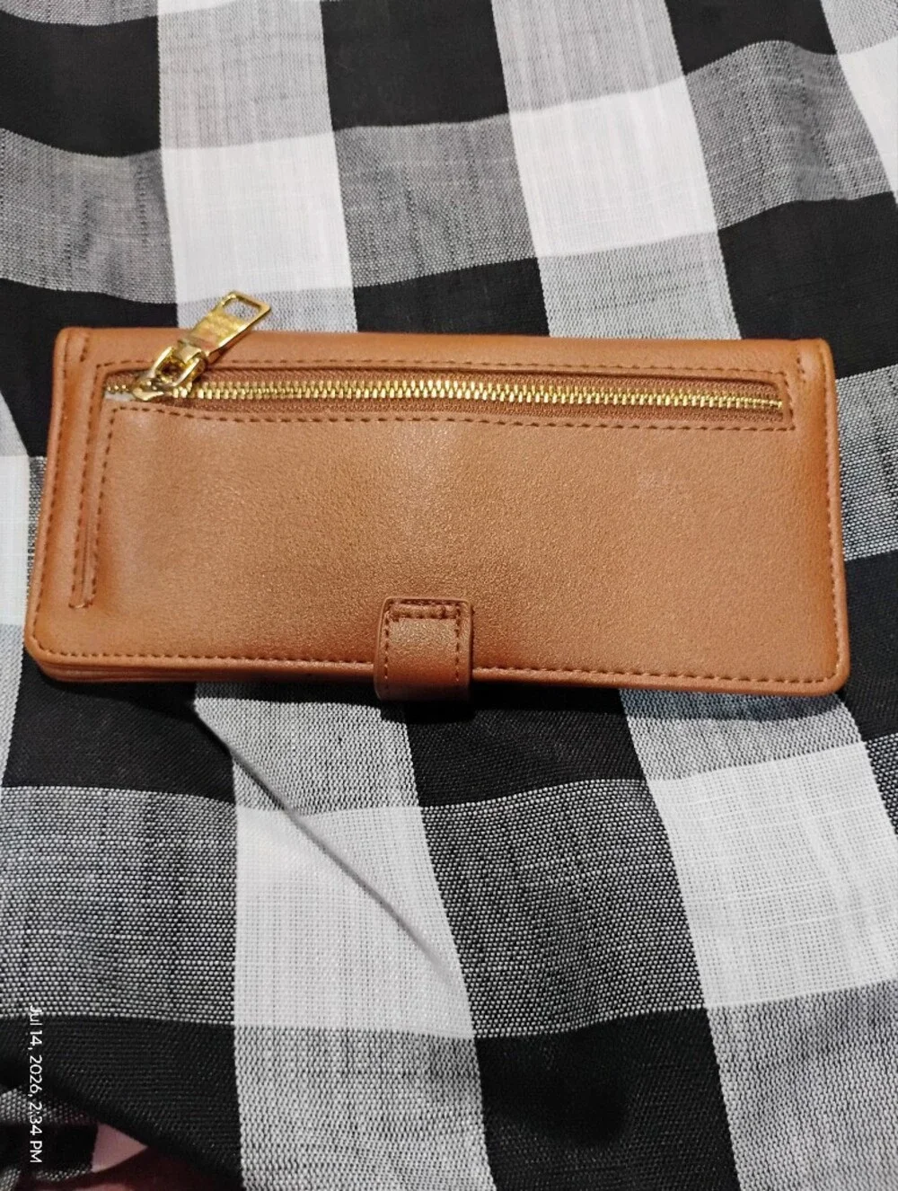 ❤️Steve Madden Brown Faux Leather Wallet with Gold Logo